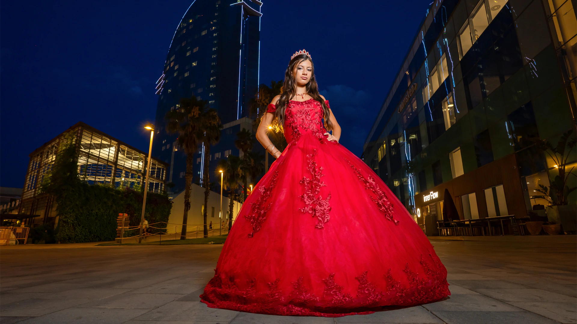 vestido_15_anos_rojo_largo Vestido de 15 años rojo largo, alquiler en Barcelona