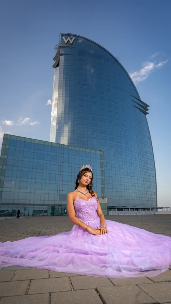 Vestido de 15 años lila largo