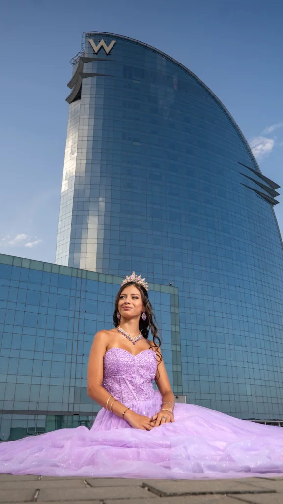 Vestido de 15 años lila largo