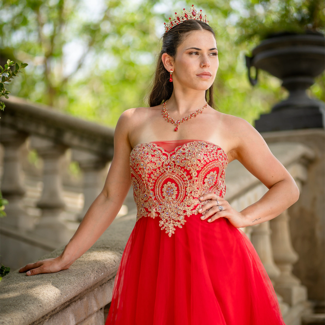 Vestido de 15 años rojo corto
