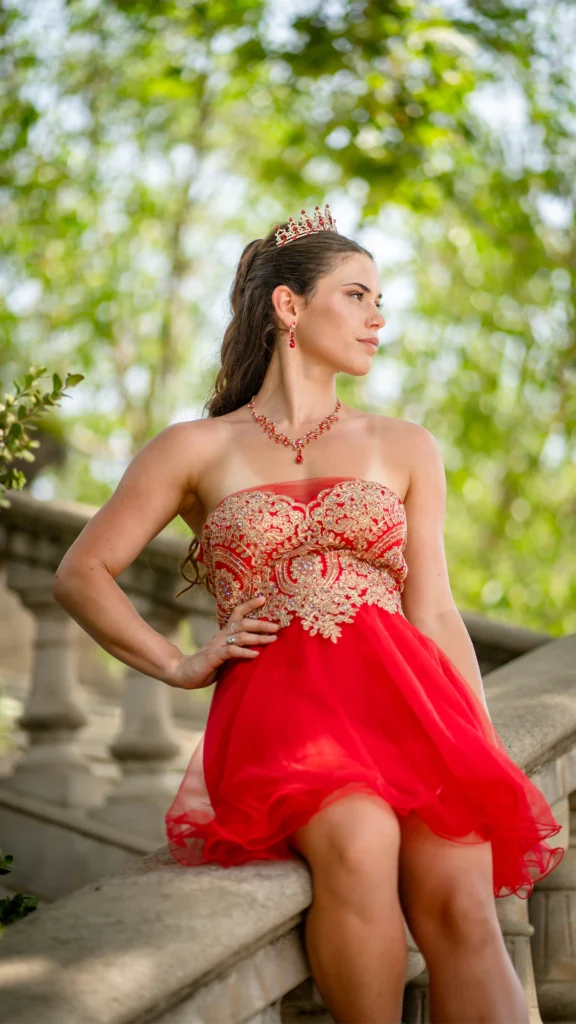 Vestido de 15 años rojo corto