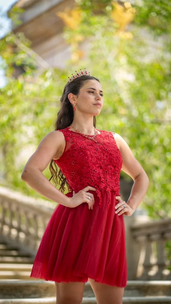 Vestido de 15 años rojo corto