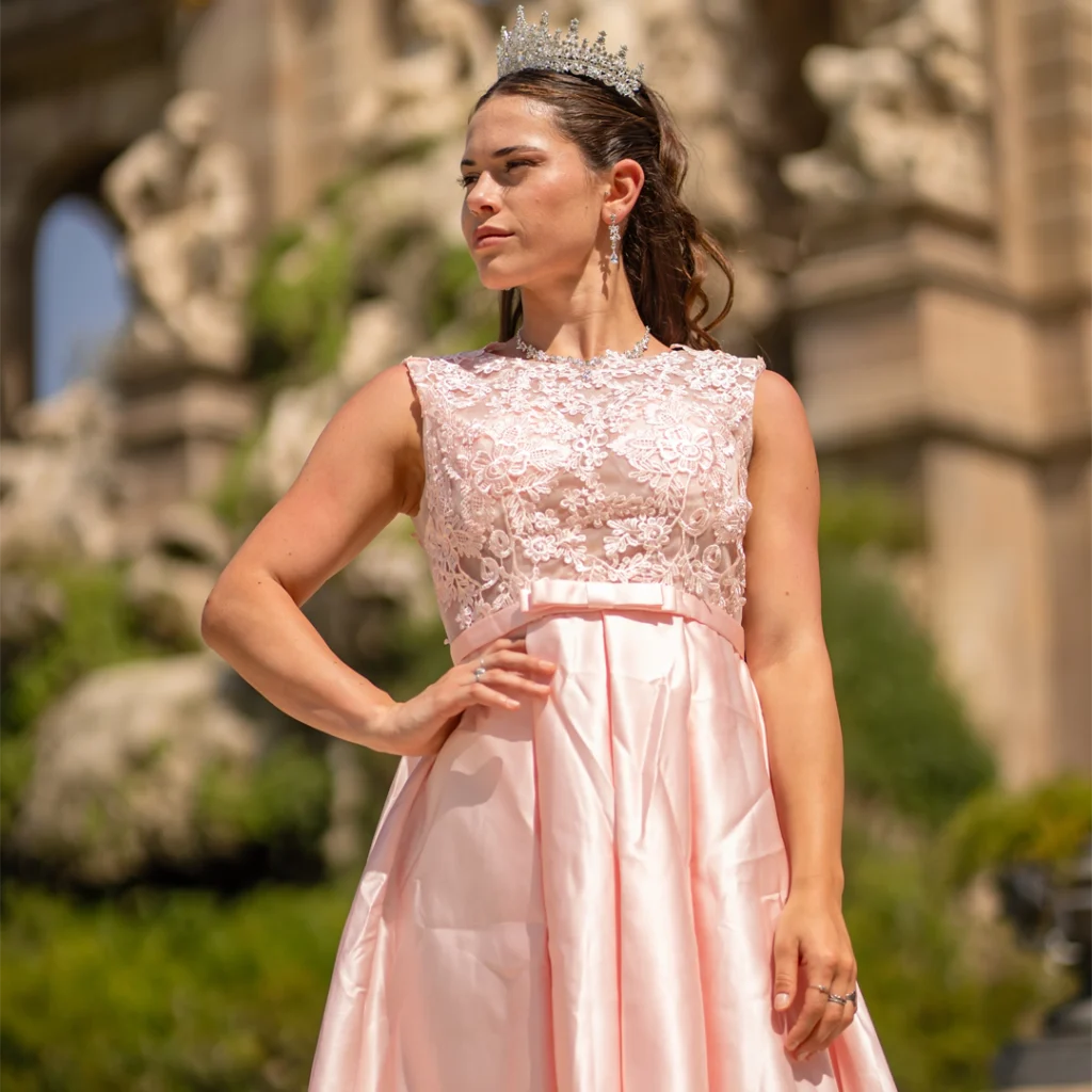 Vestido de 15 años rosa corto