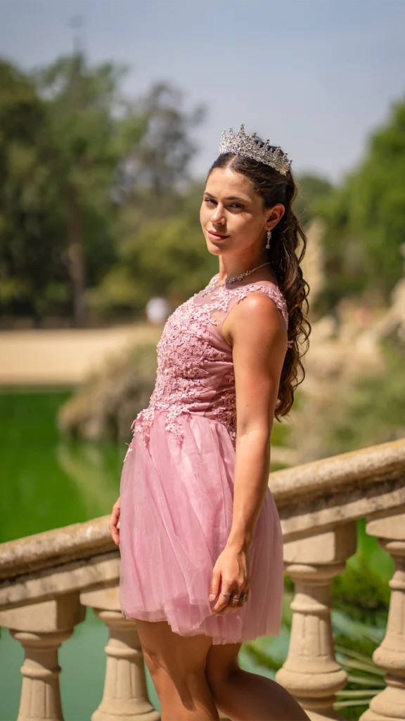 Vestido de 15 años rosa corto