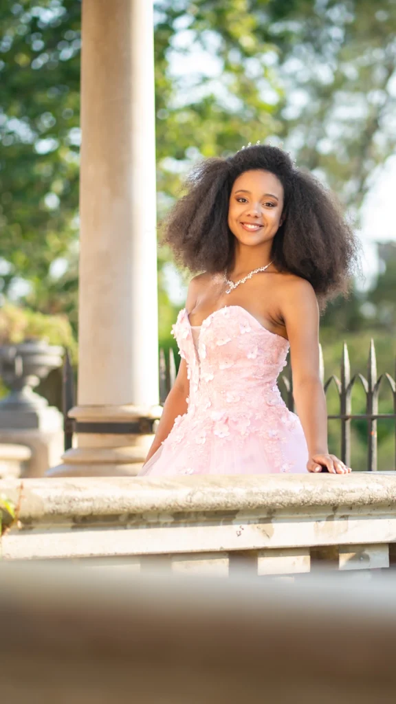 Vestido de 15 años rosa largo